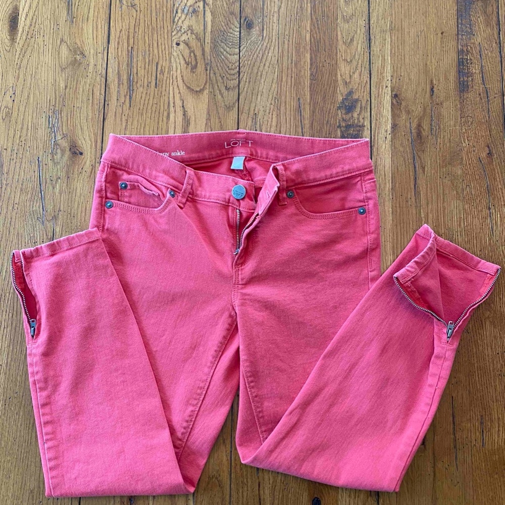 Women's Petite 4P Modern Skinny. Salmon color - Picture 3 of 7